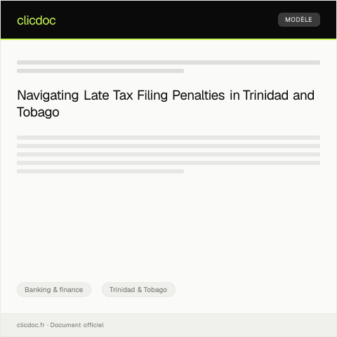 Document preview: Notification of Late Tax Filing Penalties — Banking & finance, Trinidad & Tobago