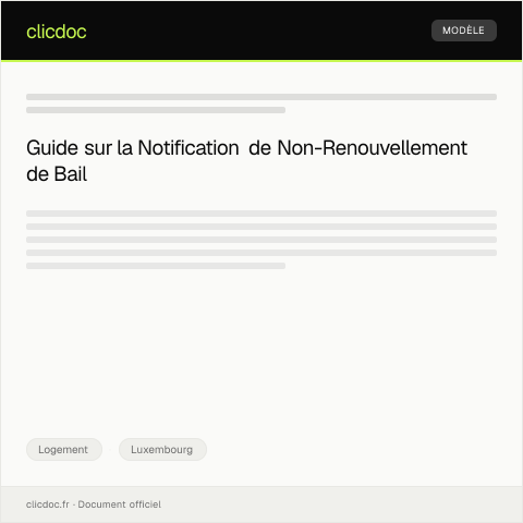 Aperçu du document Notification de non-renouvellement du bail de logement — Logement, Luxembourg