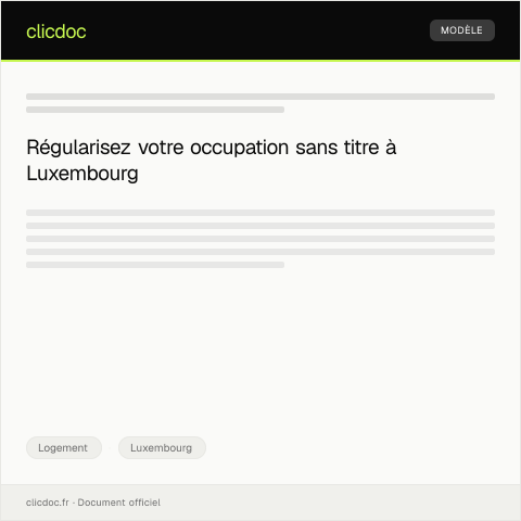 Aperçu du document Notification d’occupation sans titre — Logement, Luxembourg