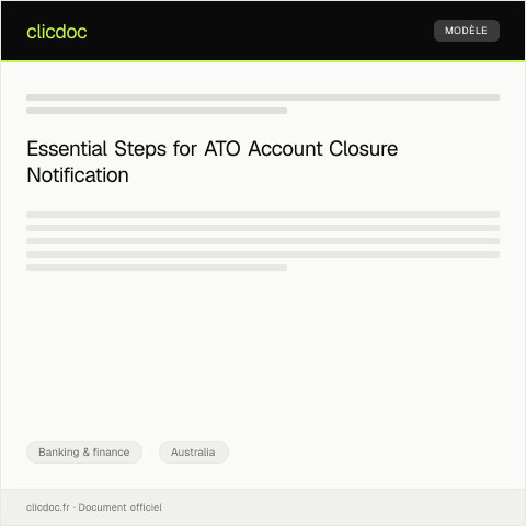 Document preview: Notification of Account Closure — Banking & finance, Australia