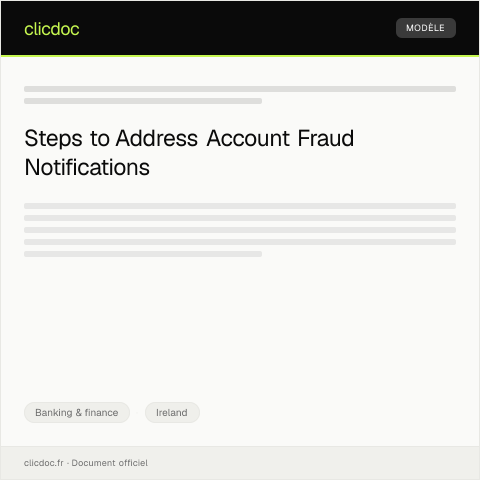 Document preview: Notification of Account Fraud — Banking & finance, Ireland