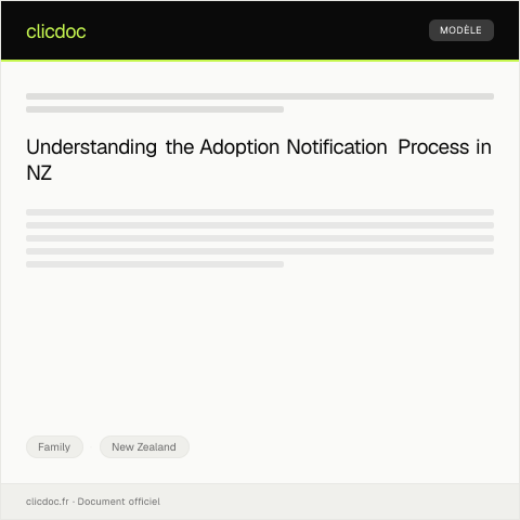Document preview: Notification of Adoption Process — Family, New Zealand