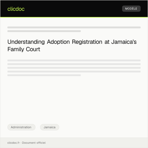 Document preview: Notification of Adoption Registration at the Family Court — Administration, Jamaica