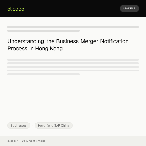 Document preview: Notification of Business Merger / 企業合併通知 — Businesses, Hong Kong SAR China