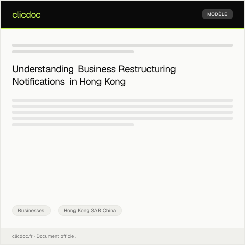 Document preview: Notification of Business Restructuring / 商業重組通知 — Businesses, Hong Kong SAR China