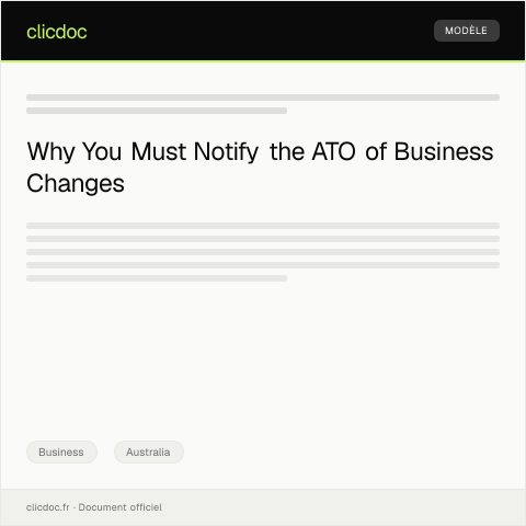 Document preview: Notification of Change in Business Details — Business, Australia