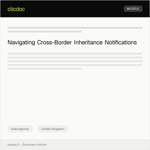 Document preview: Notification of Cross-Border Inheritance — International, United Kingdom