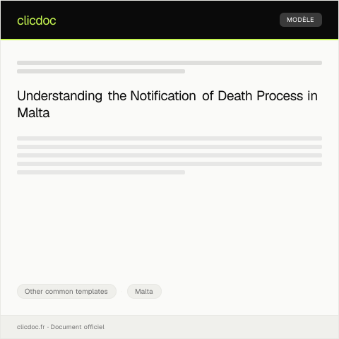 Document preview: Notification of Death / Notifika tal-Mewt — Other common templates, Malta