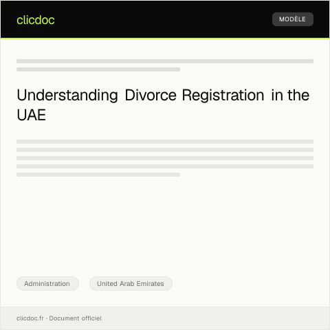 Document preview: Notification of Divorce Registration to Dubai Family Court — Administration, United Arab Emirates