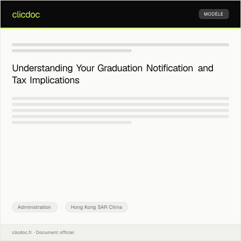 Document preview: Notification of Graduation or Degree Conferral — Administration, Hong Kong SAR China
