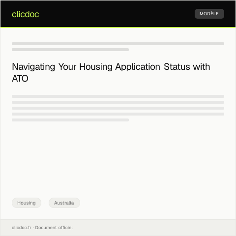 Document preview: Notification of Housing Application Status — Housing, Australia