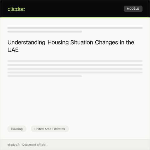 Document preview: Notify of Change in Housing Situation / إخطار بتغيير وضع السكن — Housing, United Arab Emirates
