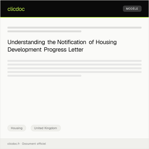 Document preview: Notification of Housing Development Progress — Housing, United Kingdom