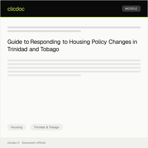 Document preview: Notification of Housing Policy Change — Housing, Trinidad & Tobago