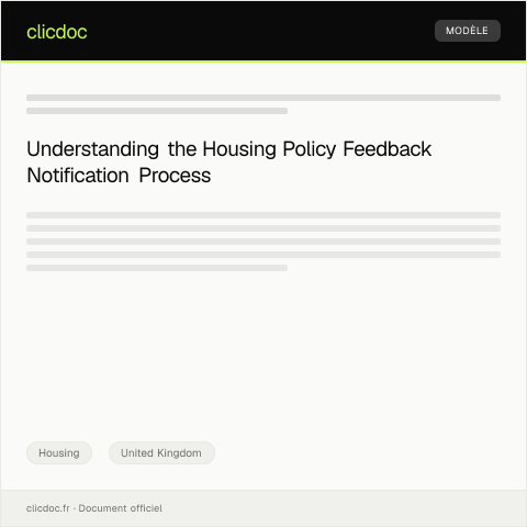 Document preview: Notification of Housing Policy Feedback — Housing, United Kingdom