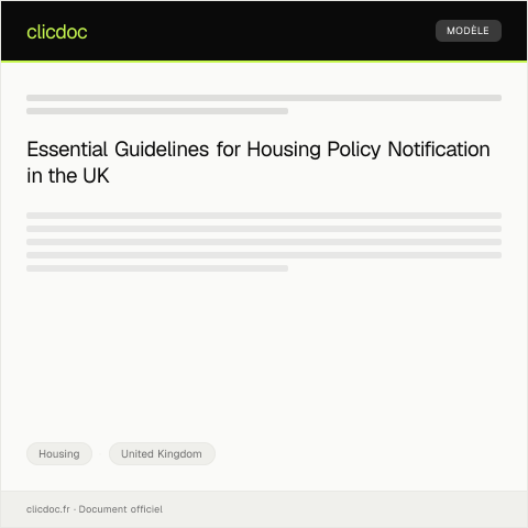 Document preview: Notification of Housing Policy Implementation — Housing, United Kingdom
