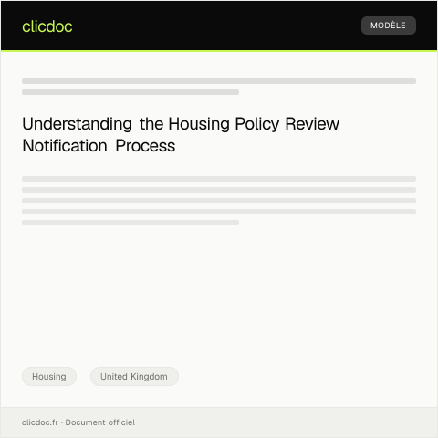 Document preview: Notification of Housing Policy Review — Housing, United Kingdom