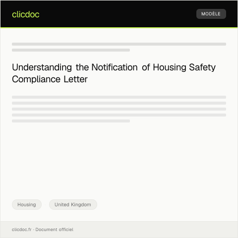Document preview: Notification of Housing Safety Compliance — Housing, United Kingdom