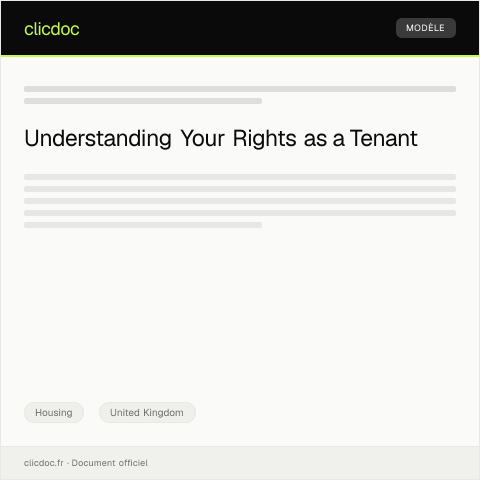 Document preview: Notification of Housing Tenant Rights — Housing, United Kingdom