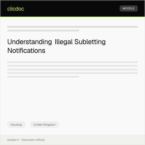 Document preview: Notification of Illegal Subletting — Housing, United Kingdom