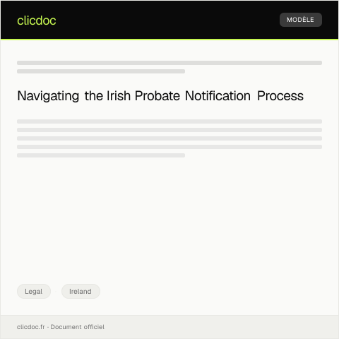 Document preview: Notification of Irish Probate Proceedings — Legal, Ireland