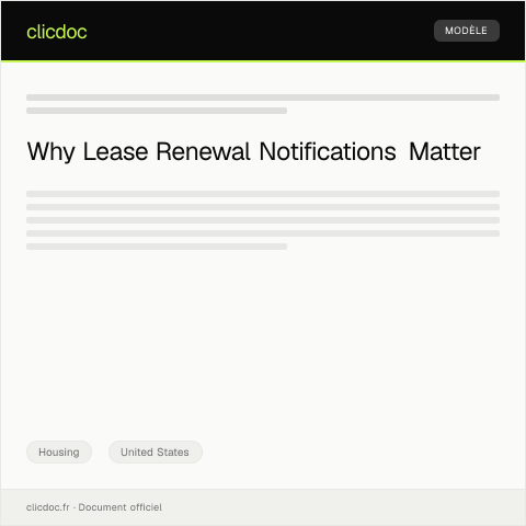 Document preview: Notification of Lease Renewal — Housing, United States