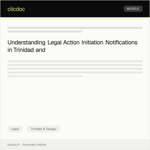 Document preview: Notification of Legal Action Initiation — Legal, Trinidad & Tobago