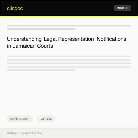 Document preview: Notification of Legal Representation to Courts Jamaica — Administration, Jamaica