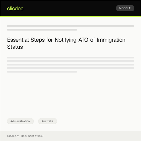 Document preview: Notification of New Immigration Status — Administration, Australia