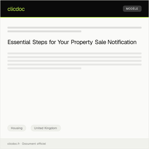 Document preview: Notification of Property Sale — Housing, United Kingdom