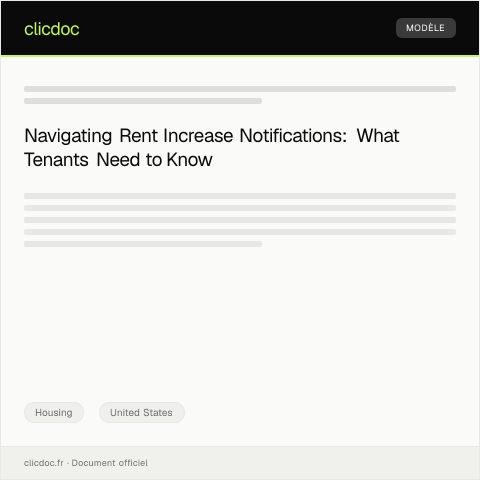 Document preview: Notification of Rent Increase — Housing, United States