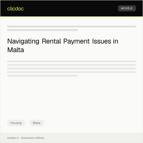 Document preview: Notification of Rental Payment Issues — Housing, Malta