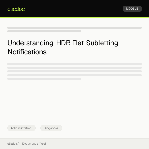 Document preview: Notification of Subletting HDB Flat — Administration, Singapore