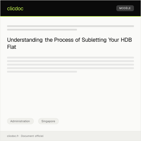 Document preview: Notification of Subletting HDB Flat to HDB or Town Council — Administration, Singapore