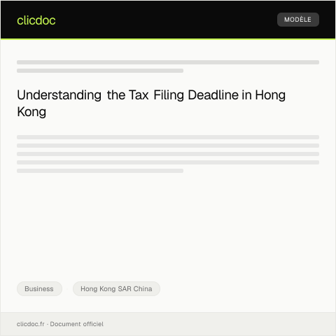 Document preview: Notification of Tax Filing Deadline / 稅務申報截止日期通知 — Business, Hong Kong SAR China