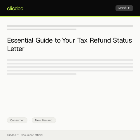 Document preview: Notification of Tax Refund Status — Consumer, New Zealand