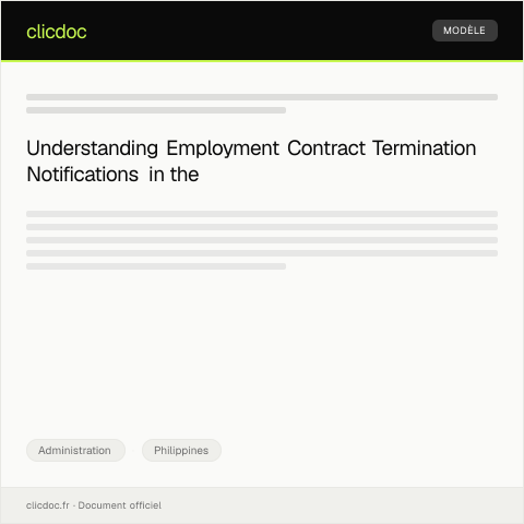 Document preview: Notification of Termination of Employment Contract — Administration, Philippines