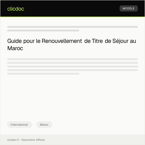 Aperçu du document Notification de renouvellement de titre de séjour — International, Maroc