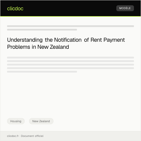 Document preview: Notification of Rent Payment Problems / Pānui mō ngā raruraru utu reiti — Housing, New Zealand