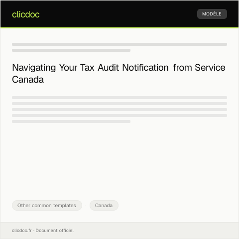 Document preview: Notification of Tax Audit / Avis d'audit fiscal — Other common templates, Canada