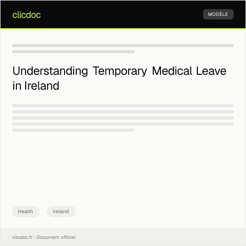 Document preview: Notification for Temporary Medical Leave — Health, Ireland