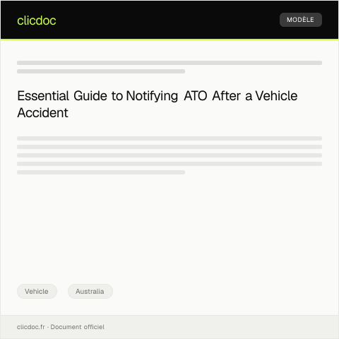 Document preview: Notification of Vehicle Accidents for Insurance and Police Records — Vehicle, Australia