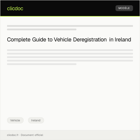 Document preview: Notification of Vehicle Deregistration for Export or Scrap — Vehicle, Ireland