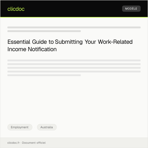 Document preview: Notification of Work-Related Income for Tax — Employment, Australia
