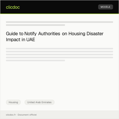 Document preview: Notify Authorities of Disaster Impact on Housing / إخطار authorities بتأثير الكوارث على السكن — Housing, United Arab Emirates