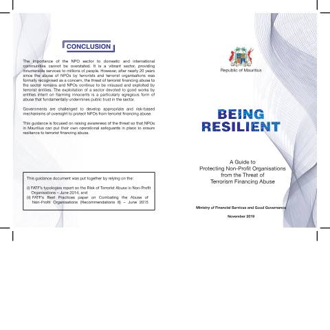 Document preview: NPO brochure BEING RESILIENT — Document, Mauritius (CERFA n°NPO-brochure-BEING-RESILIENT)