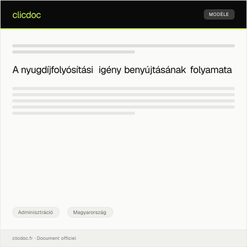 Document preview: Nyugdíjfolyósítási igény benyújtása személyi igazolvány és adókártya felhasználásával — Adminisztráció, Magyarország