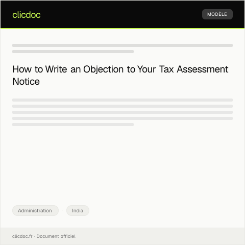 Document preview: Objection to Tax Assessment Notice from Income Tax Department — Administration, India