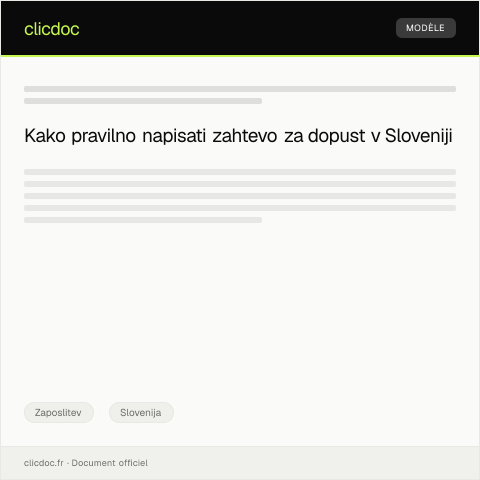 Document preview: Obrazec za zahtevo za dopust — Zaposlitev, Slovenija