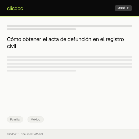 Vista previa del documento Obtención de acta de defunción en el registro civil — Familia, México